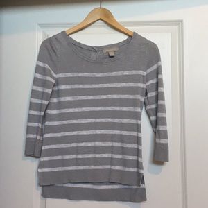 Grey and white stripe sweater